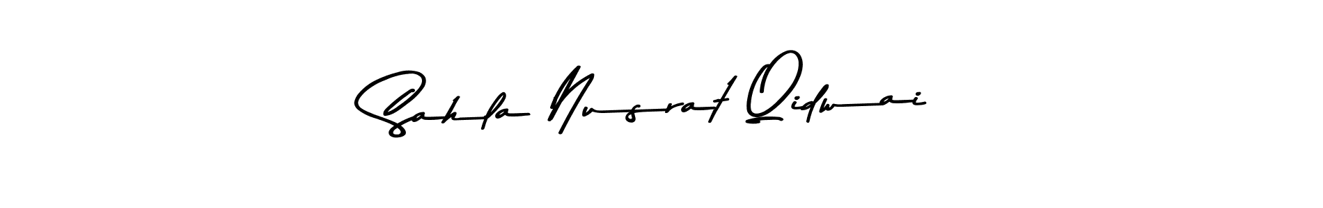 The best way (Asem Kandis PERSONAL USE) to make a short signature is to pick only two or three words in your name. The name Sahla Nusrat Qidwai include a total of six letters. For converting this name. Sahla Nusrat Qidwai signature style 9 images and pictures png