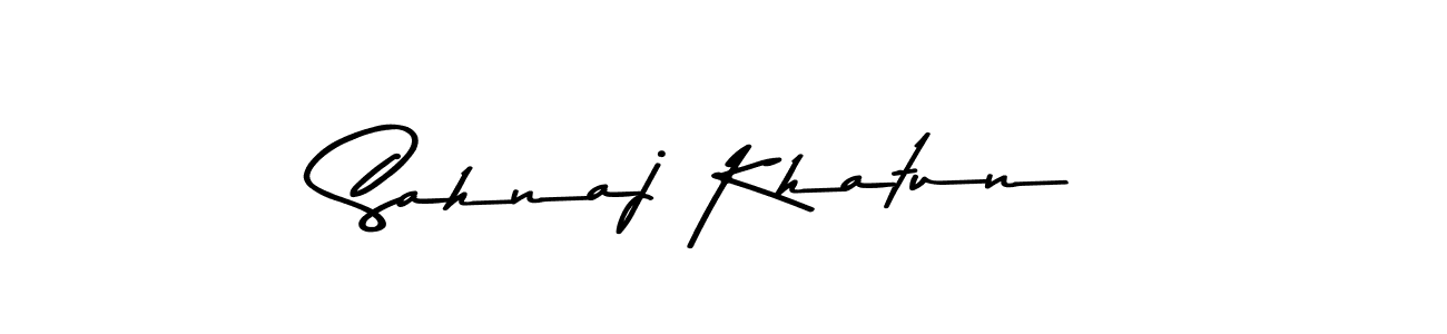 How to make Sahnaj Khatun name signature. Use Asem Kandis PERSONAL USE style for creating short signs online. This is the latest handwritten sign. Sahnaj Khatun signature style 9 images and pictures png