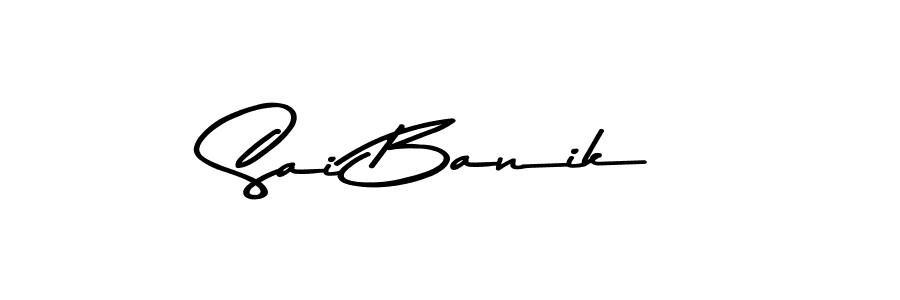How to make Sai Banik name signature. Use Asem Kandis PERSONAL USE style for creating short signs online. This is the latest handwritten sign. Sai Banik signature style 9 images and pictures png