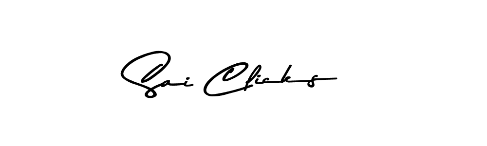 How to make Sai Clicks name signature. Use Asem Kandis PERSONAL USE style for creating short signs online. This is the latest handwritten sign. Sai Clicks signature style 9 images and pictures png