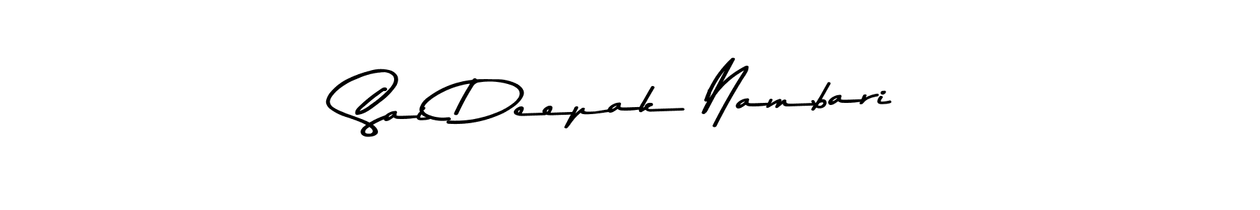 Make a beautiful signature design for name Sai Deepak Nambari. With this signature (Asem Kandis PERSONAL USE) style, you can create a handwritten signature for free. Sai Deepak Nambari signature style 9 images and pictures png