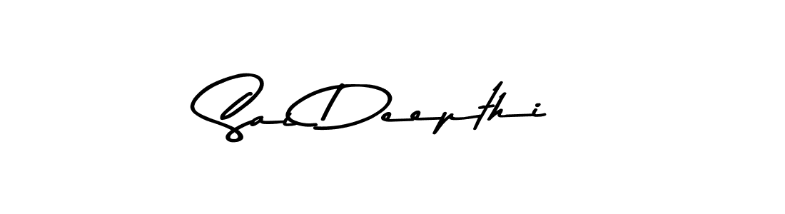 How to make Sai Deepthi name signature. Use Asem Kandis PERSONAL USE style for creating short signs online. This is the latest handwritten sign. Sai Deepthi signature style 9 images and pictures png