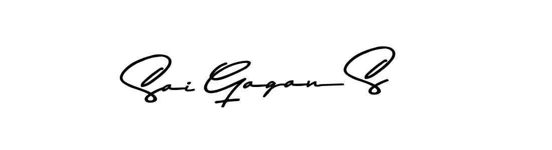 How to make Sai Gagan S name signature. Use Asem Kandis PERSONAL USE style for creating short signs online. This is the latest handwritten sign. Sai Gagan S signature style 9 images and pictures png