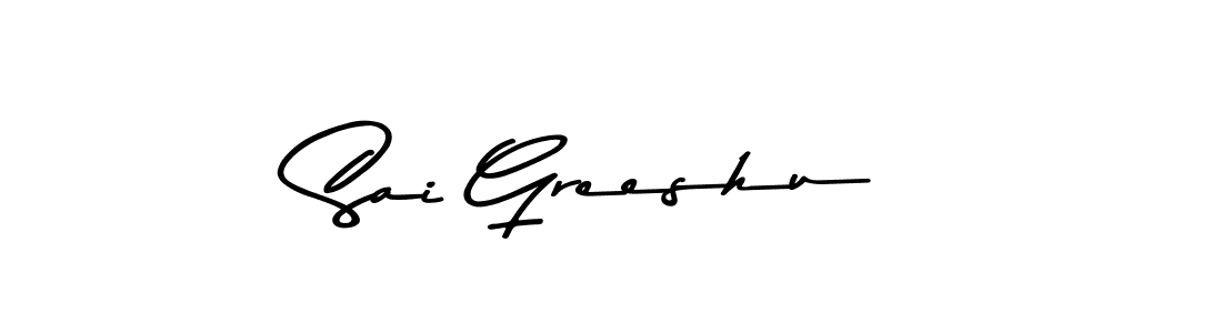 Sai Greeshu stylish signature style. Best Handwritten Sign (Asem Kandis PERSONAL USE) for my name. Handwritten Signature Collection Ideas for my name Sai Greeshu. Sai Greeshu signature style 9 images and pictures png