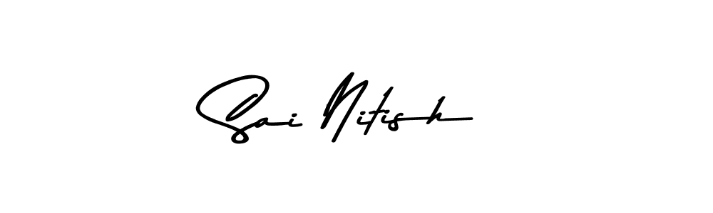 The best way (Asem Kandis PERSONAL USE) to make a short signature is to pick only two or three words in your name. The name Sai Nitish include a total of six letters. For converting this name. Sai Nitish signature style 9 images and pictures png