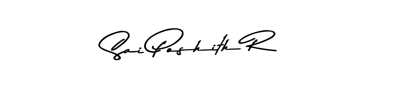 Make a beautiful signature design for name Sai Poshith R. With this signature (Asem Kandis PERSONAL USE) style, you can create a handwritten signature for free. Sai Poshith R signature style 9 images and pictures png