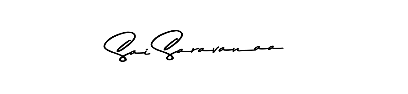 How to make Sai Saravanaa name signature. Use Asem Kandis PERSONAL USE style for creating short signs online. This is the latest handwritten sign. Sai Saravanaa signature style 9 images and pictures png