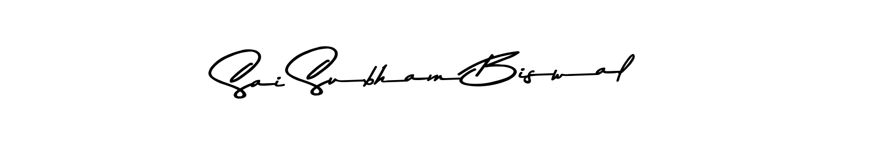 How to make Sai Subham Biswal name signature. Use Asem Kandis PERSONAL USE style for creating short signs online. This is the latest handwritten sign. Sai Subham Biswal signature style 9 images and pictures png