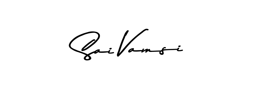 How to make Sai Vamsi name signature. Use Asem Kandis PERSONAL USE style for creating short signs online. This is the latest handwritten sign. Sai Vamsi signature style 9 images and pictures png