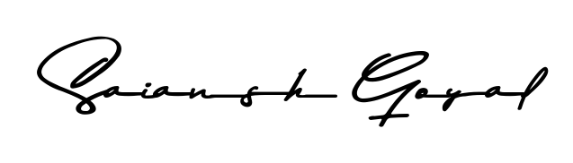 See photos of Saiansh Goyal official signature. Check more albums & portfolios. Read reviews & check more about Asem Kandis PERSONAL USE font. Saiansh Goyal signature style 9 images and pictures png