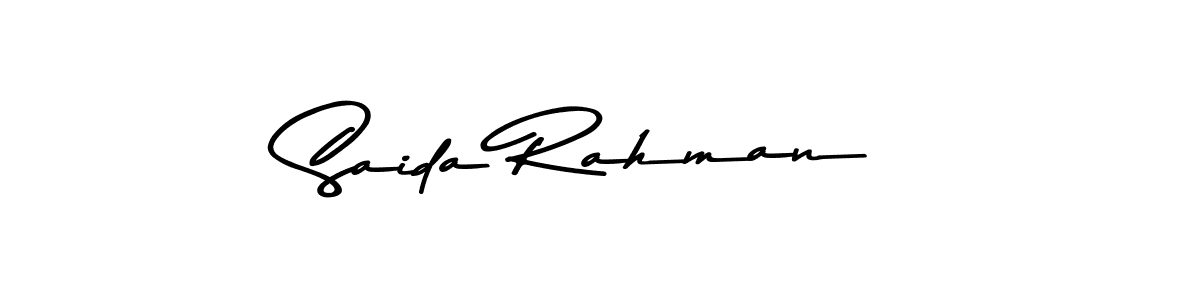 How to make Saida Rahman name signature. Use Asem Kandis PERSONAL USE style for creating short signs online. This is the latest handwritten sign. Saida Rahman signature style 9 images and pictures png