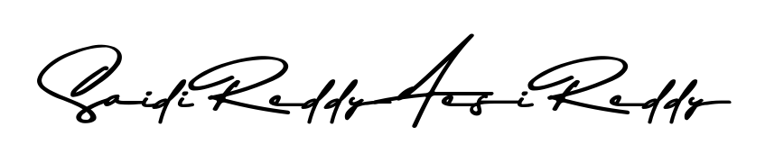 Explore multiple handwriting variations for Saidi Reddy Aesi Reddy including this stunning Asem Kandis PERSONAL USE design. Free to use across all platforms. Saidi Reddy Aesi Reddy signature style 9 images and pictures png