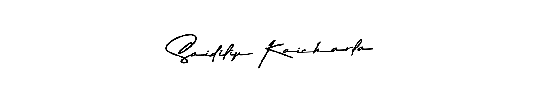 How to make Saidilip Kaicharla name signature. Use Asem Kandis PERSONAL USE style for creating short signs online. This is the latest handwritten sign. Saidilip Kaicharla signature style 9 images and pictures png