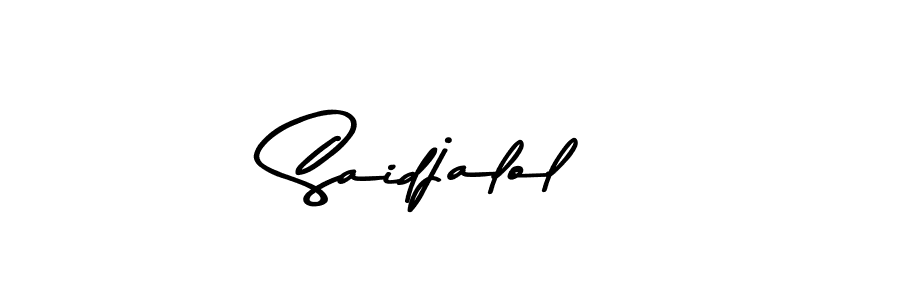 How to make Saidjalol name signature. Use Asem Kandis PERSONAL USE style for creating short signs online. This is the latest handwritten sign. Saidjalol signature style 9 images and pictures png