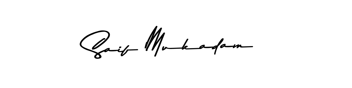 Make a beautiful signature design for name Saif Mukadam. With this signature (Asem Kandis PERSONAL USE) style, you can create a handwritten signature for free. Saif Mukadam signature style 9 images and pictures png