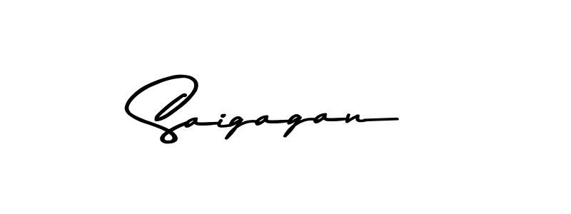 Make a beautiful signature design for name Saigagan. With this signature (Asem Kandis PERSONAL USE) style, you can create a handwritten signature for free. Saigagan signature style 9 images and pictures png