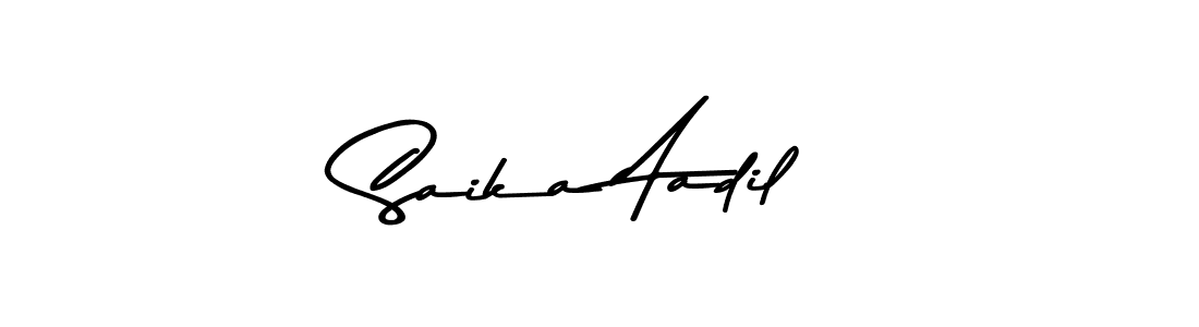 How to make Saika Aadil name signature. Use Asem Kandis PERSONAL USE style for creating short signs online. This is the latest handwritten sign. Saika Aadil signature style 9 images and pictures png