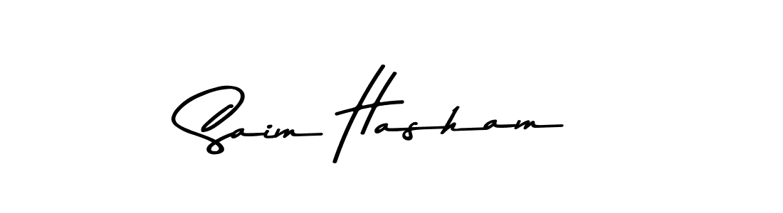 Make a beautiful signature design for name Saim Hasham. With this signature (Asem Kandis PERSONAL USE) style, you can create a handwritten signature for free. Saim Hasham signature style 9 images and pictures png