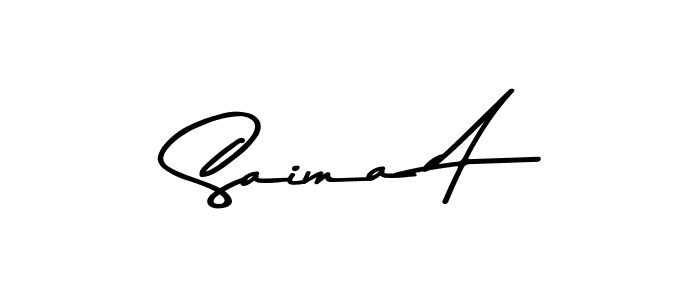 Use a signature maker to create a handwritten signature online. With this signature software, you can design (Asem Kandis PERSONAL USE) your own signature for name Saima A. Saima A signature style 9 images and pictures png