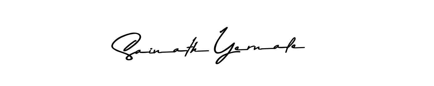 How to make Sainath Yernale name signature. Use Asem Kandis PERSONAL USE style for creating short signs online. This is the latest handwritten sign. Sainath Yernale signature style 9 images and pictures png