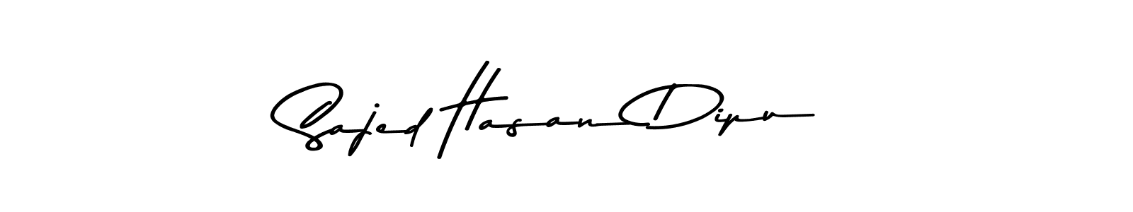 The best way (Asem Kandis PERSONAL USE) to make a short signature is to pick only two or three words in your name. The name Sajed Hasan Dipu include a total of six letters. For converting this name. Sajed Hasan Dipu signature style 9 images and pictures png