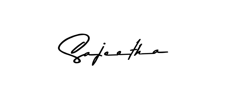 Use a signature maker to create a handwritten signature online. With this signature software, you can design (Asem Kandis PERSONAL USE) your own signature for name Sajeetha. Sajeetha signature style 9 images and pictures png