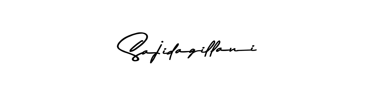 How to make Sajidagillani name signature. Use Asem Kandis PERSONAL USE style for creating short signs online. This is the latest handwritten sign. Sajidagillani signature style 9 images and pictures png