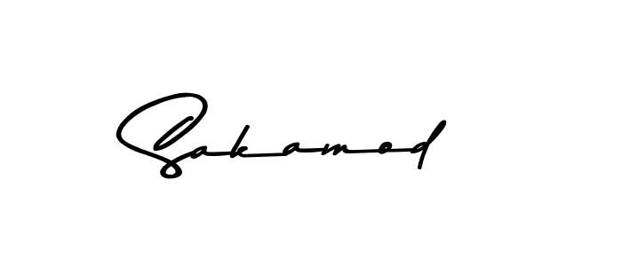 Create a beautiful signature design for name Sakamod. With this signature (Asem Kandis PERSONAL USE) fonts, you can make a handwritten signature for free. Sakamod signature style 9 images and pictures png