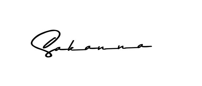 How to make Sakanna name signature. Use Asem Kandis PERSONAL USE style for creating short signs online. This is the latest handwritten sign. Sakanna signature style 9 images and pictures png