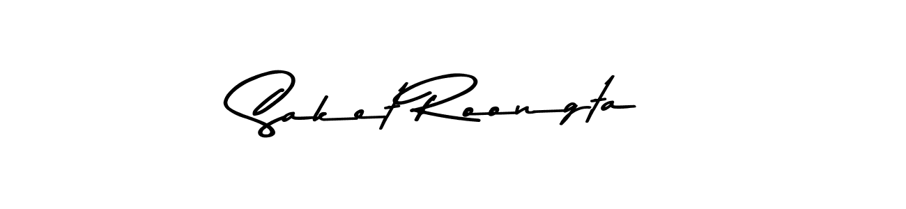 Make a beautiful signature design for name Saket Roongta. With this signature (Asem Kandis PERSONAL USE) style, you can create a handwritten signature for free. Saket Roongta signature style 9 images and pictures png