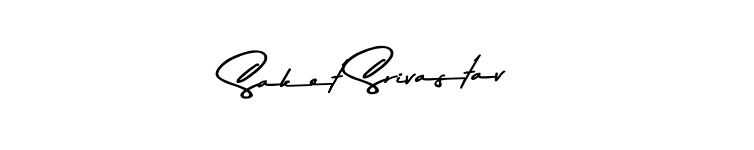 Make a beautiful signature design for name Saket Srivastav. With this signature (Asem Kandis PERSONAL USE) style, you can create a handwritten signature for free. Saket Srivastav signature style 9 images and pictures png