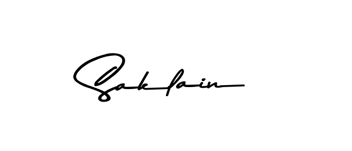 Make a beautiful signature design for name Saklain. Use this online signature maker to create a handwritten signature for free. Saklain signature style 9 images and pictures png