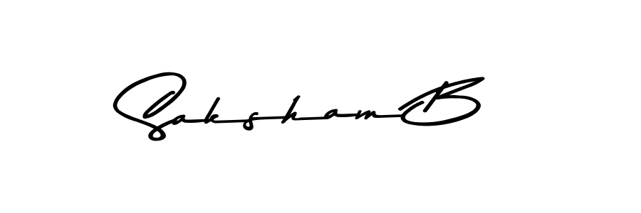 Asem Kandis PERSONAL USE is a professional signature style that is perfect for those who want to add a touch of class to their signature. It is also a great choice for those who want to make their signature more unique. Get Saksham B name to fancy signature for free. Saksham B signature style 9 images and pictures png