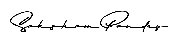Create your official email sign-off with Saksham Pandey name in Asem Kandis PERSONAL USE style. Crisp, clean, and perfectly legible across all screens. Saksham Pandey signature style 9 images and pictures png