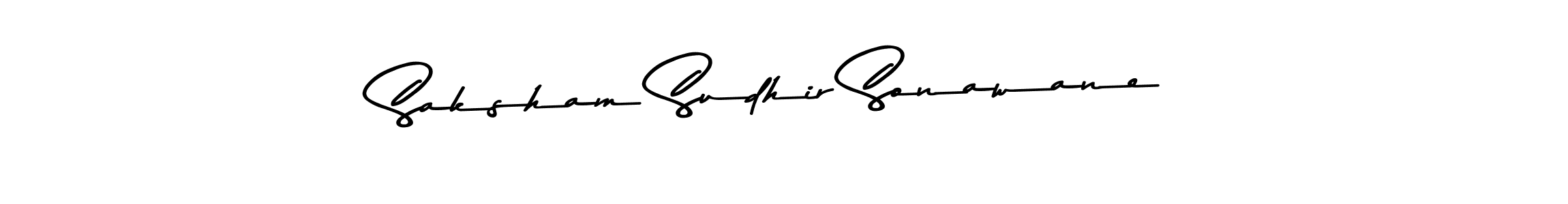 Also You can easily find your signature by using the search form. We will create Saksham Sudhir Sonawane name handwritten signature images for you free of cost using Asem Kandis PERSONAL USE sign style. Saksham Sudhir Sonawane signature style 9 images and pictures png