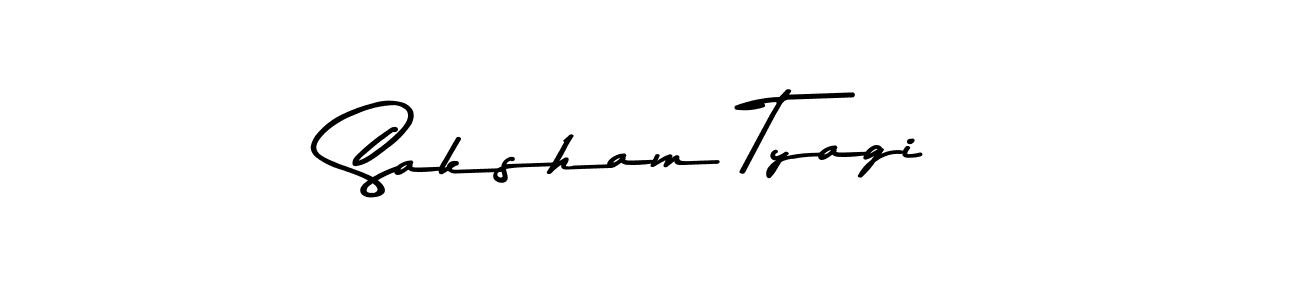Create a beautiful signature design for name Saksham Tyagi. With this signature (Asem Kandis PERSONAL USE) fonts, you can make a handwritten signature for free. Saksham Tyagi signature style 9 images and pictures png