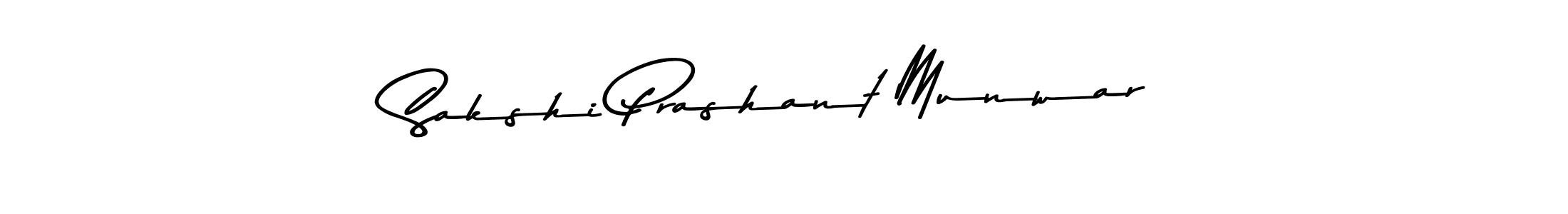 How to make Sakshi Prashant Munwar name signature. Use Asem Kandis PERSONAL USE style for creating short signs online. This is the latest handwritten sign. Sakshi Prashant Munwar signature style 9 images and pictures png