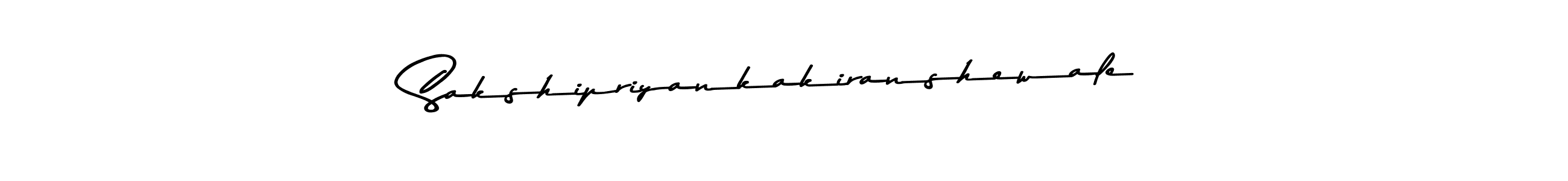 Make a beautiful signature design for name Sakshipriyankakiranshewale. With this signature (Asem Kandis PERSONAL USE) style, you can create a handwritten signature for free. Sakshipriyankakiranshewale signature style 9 images and pictures png