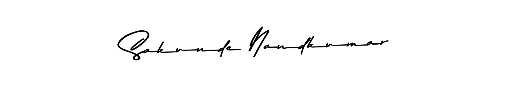 The best way (Asem Kandis PERSONAL USE) to make a short signature is to pick only two or three words in your name. The name Sakunde Nandkumar include a total of six letters. For converting this name. Sakunde Nandkumar signature style 9 images and pictures png