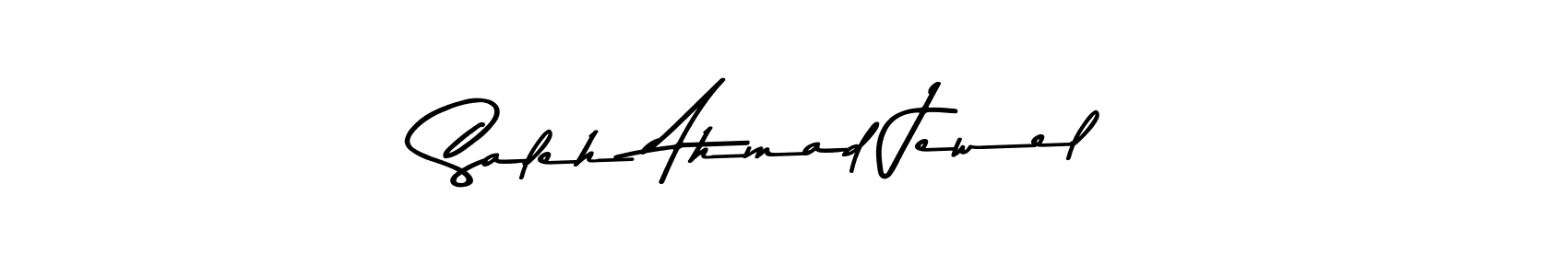 How to make Saleh Ahmad Jewel name signature. Use Asem Kandis PERSONAL USE style for creating short signs online. This is the latest handwritten sign. Saleh Ahmad Jewel signature style 9 images and pictures png