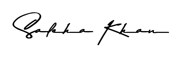 The Asem Kandis PERSONAL USE font transforms the name Saleha Khan into an executive sign with sharp precision and distinguished character. Saleha Khan signature style 9 images and pictures png