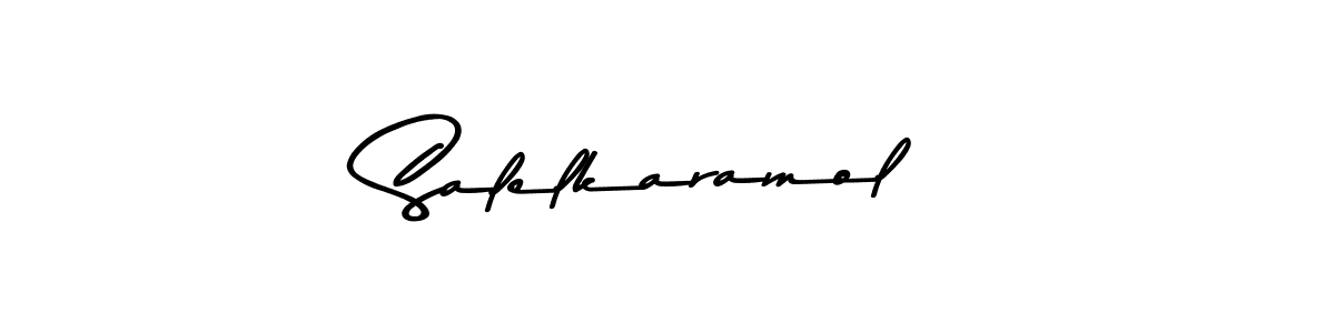 Create a beautiful signature design for name Salelkaramol. With this signature (Asem Kandis PERSONAL USE) fonts, you can make a handwritten signature for free. Salelkaramol signature style 9 images and pictures png