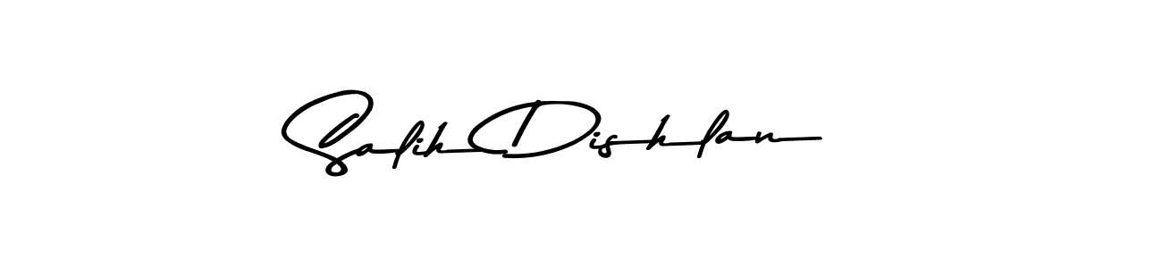 This is the best signature style for the Salih Dishlan name. Also you like these signature font (Asem Kandis PERSONAL USE). Mix name signature. Salih Dishlan signature style 9 images and pictures png
