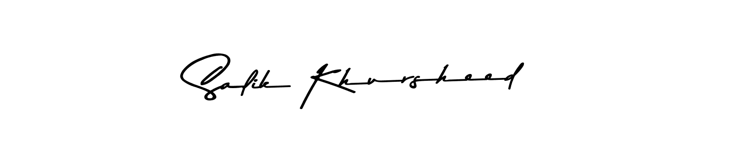 This is the best signature style for the Salik Khursheed name. Also you like these signature font (Asem Kandis PERSONAL USE). Mix name signature. Salik Khursheed signature style 9 images and pictures png