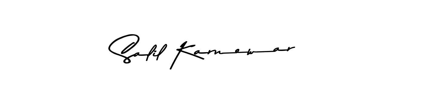 How to make Salil Karnewar name signature. Use Asem Kandis PERSONAL USE style for creating short signs online. This is the latest handwritten sign. Salil Karnewar signature style 9 images and pictures png