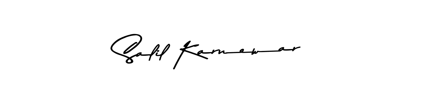 How to make Salil Karnewar name signature. Use Asem Kandis PERSONAL USE style for creating short signs online. This is the latest handwritten sign. Salil Karnewar signature style 9 images and pictures png