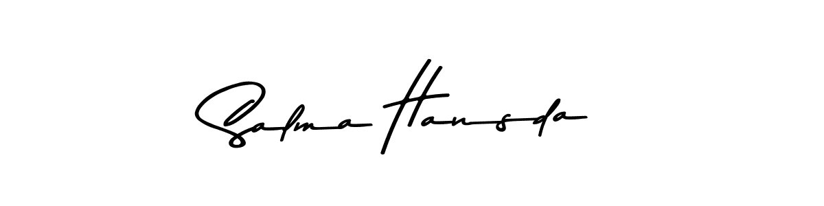 This is the best signature style for the Salma Hansda name. Also you like these signature font (Asem Kandis PERSONAL USE). Mix name signature. Salma Hansda signature style 9 images and pictures png