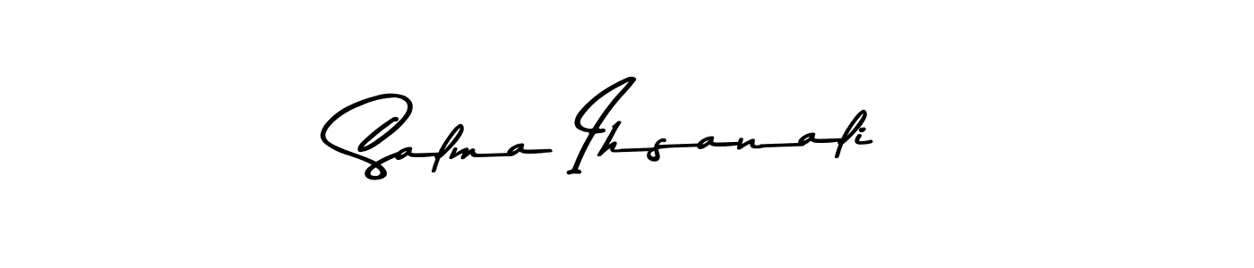 How to make Salma Ihsanali name signature. Use Asem Kandis PERSONAL USE style for creating short signs online. This is the latest handwritten sign. Salma Ihsanali signature style 9 images and pictures png