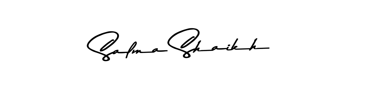 How to make Salma Shaikh name signature. Use Asem Kandis PERSONAL USE style for creating short signs online. This is the latest handwritten sign. Salma Shaikh signature style 9 images and pictures png