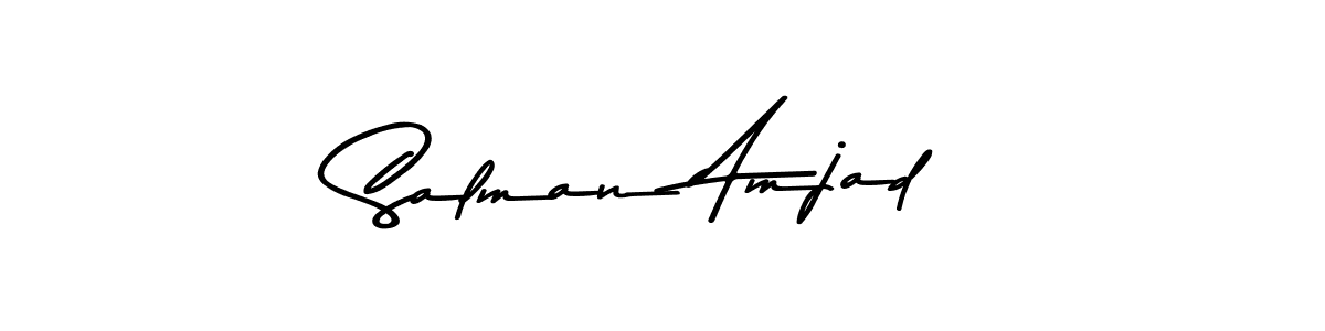 How to make Salman Amjad name signature. Use Asem Kandis PERSONAL USE style for creating short signs online. This is the latest handwritten sign. Salman Amjad signature style 9 images and pictures png